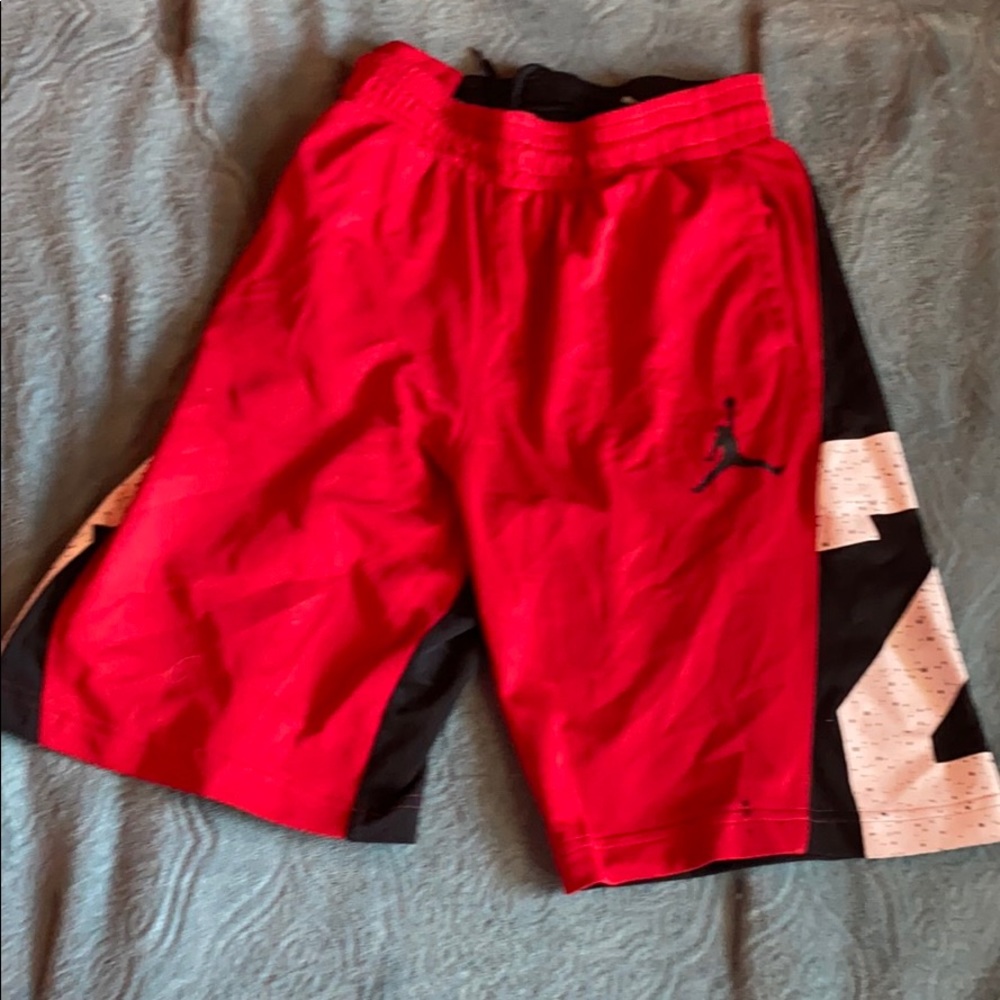Red and black Jordan shorts